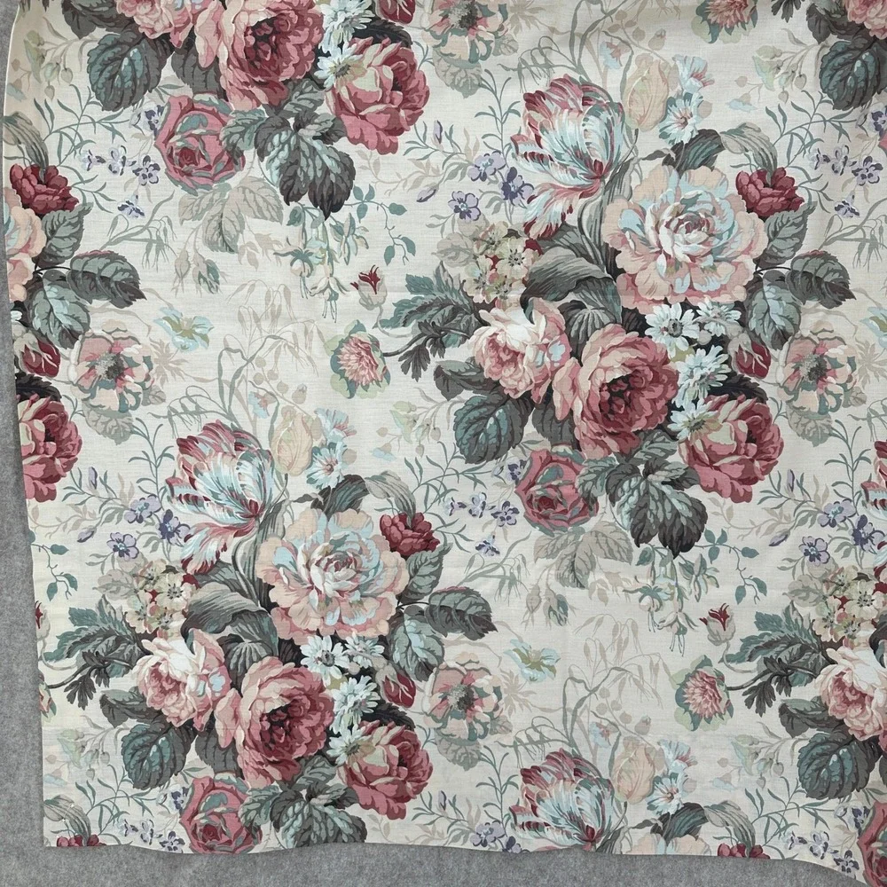 VTG NWT JCPenney 2 Ashford 9065 Floral Curtain Panels Pink Cabbage 80x84 USA